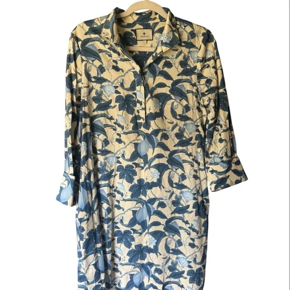 Tuckernuck Blue Floral Shirt mini Dress - Picture 2 of 16